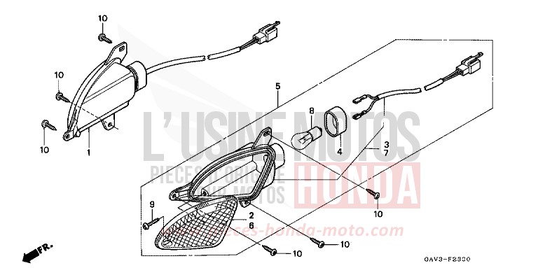 BLINKER von CB1300 Super Bold'or ABS SCHWARZ (NH1) von 1995